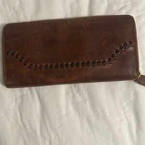 Frye zip around wallet